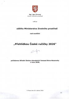 Ministerstvo životního prostředí udělilo záštitu 18. ročníku přehlídky České ručičky